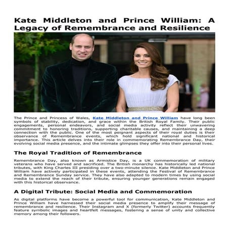 Kate Middleton Biography From The Celeb Post | PDF