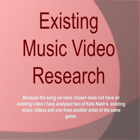 Researching Existing Music Videos