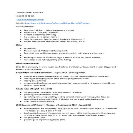 CV Natalia Shovkun new | PDF