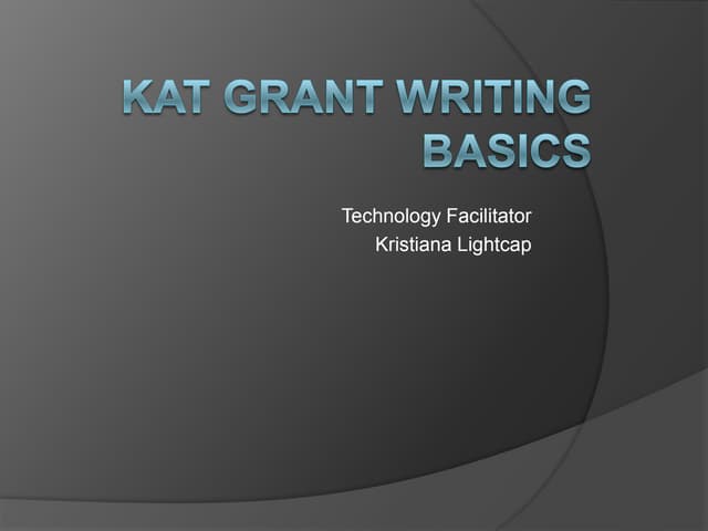 Grant Writing Basics