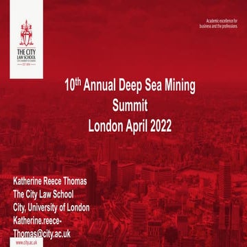 PROPOSED NEW MINING CODE FROM INTERNATIONAL SEABED AUTHORITY | PPT