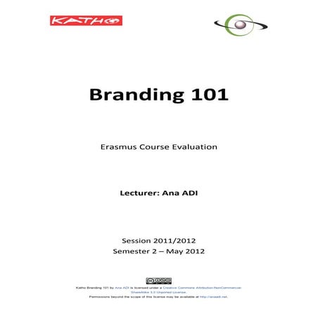 Katho Branding Course Evaluation_May 2012