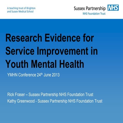 Dr Rickwood & Dr Greenwood - Research in Youth Mental Health