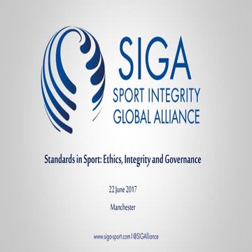 Standards in Sport: Ethics, Integrity and Governance 22/06/2017
