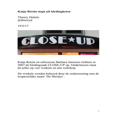 Katja Retsin stapt uit eigen kledingketen