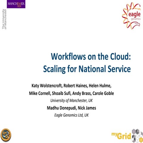 Wolstencroft K - Workflows on the Cloud: scaling for national service