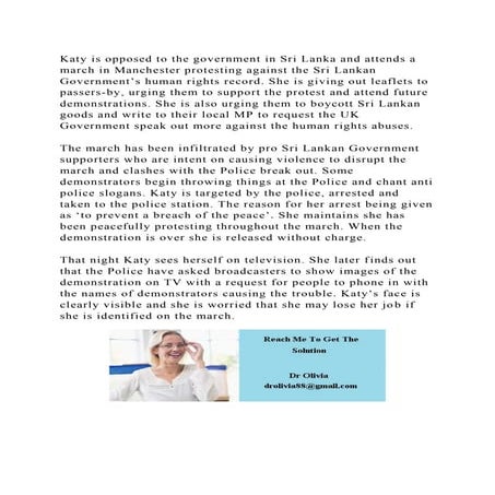 Katy is opposed to the government in Sri Lanka and attends a march i.docx