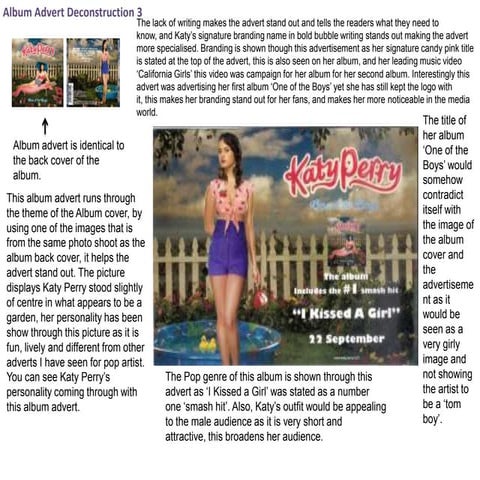 Katy perry album advert deconstruction 