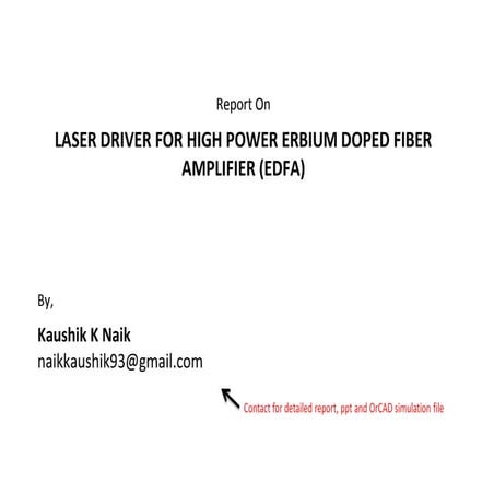 LASER DRIVER FOR HIGH POWER ERBIUM DOPED FIBER AMPLIFIER (EDFA)