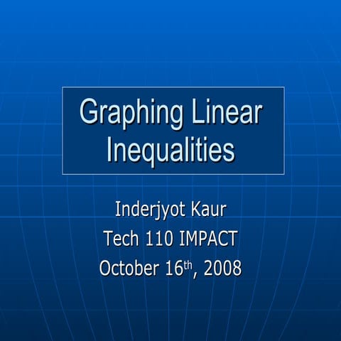 Graphing Linear Inequalities