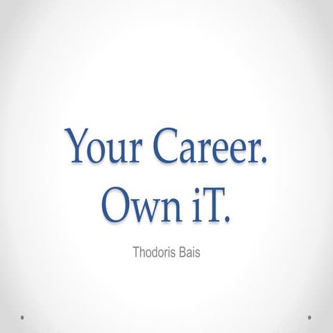 Kavala software development meetup december 2018 - Your career. Own iT