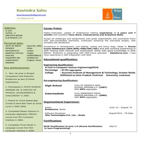 Kavindra sahu B_tech_computerscience_oraclesoa_osb_2.7yearsexp