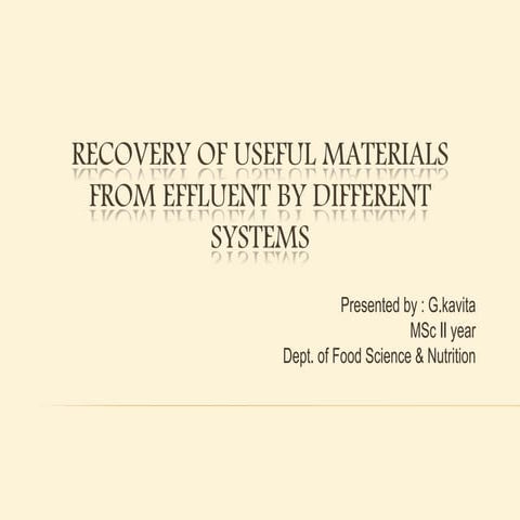 Recovery of food waste.