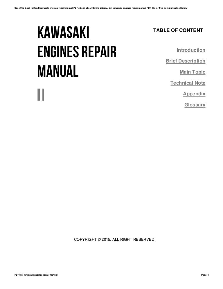 Kawasaki engines repair manual