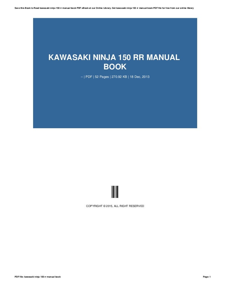 Kawasaki ninja 150 rr manual book