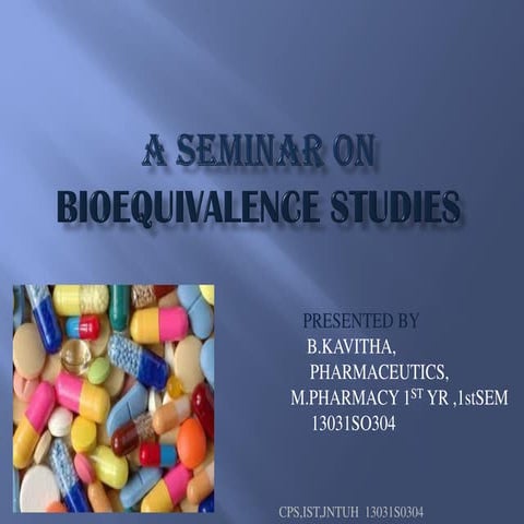 BIOEQUIVALAENCE STUDIES
