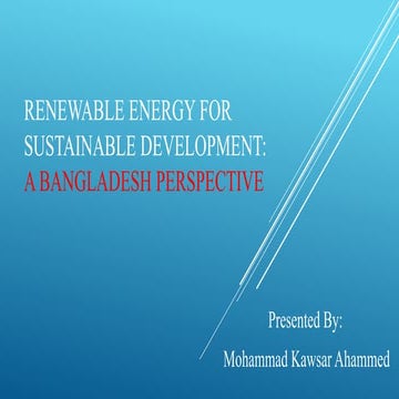 Renewable Energy for Sustainable Development