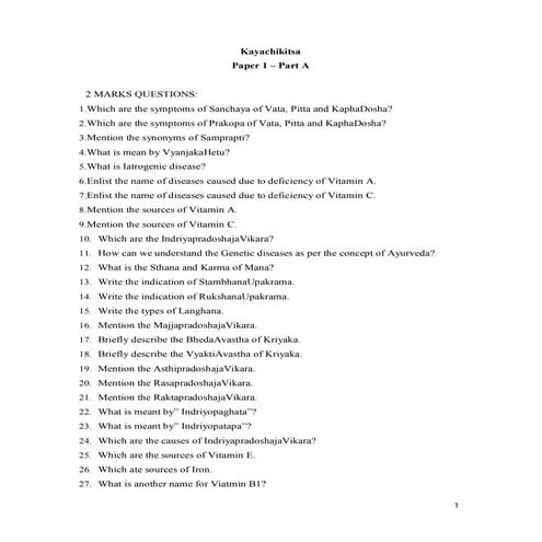bank of questions for 4th year bams