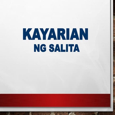 Kayarian ng salita | PPTX