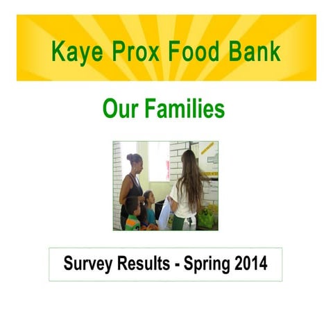 Kaye prox food bank   our families - spring 2014