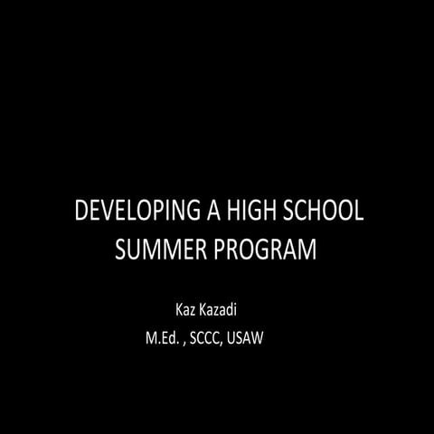 Kazadi - High School Summer Programming