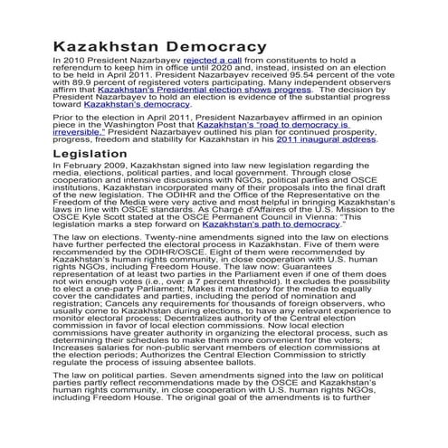 Kazakhstan democracy