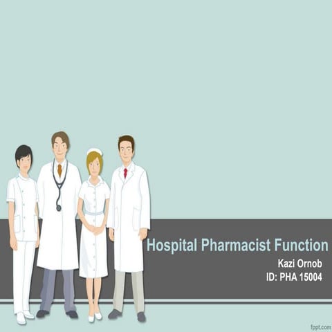 Functions of Hospital Pharmacist