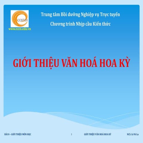 Giới Thiệu Tổng Quát Chương Trình