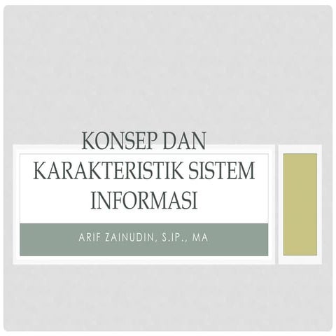 Konsep dan Karakteristik Sistem Informasi
