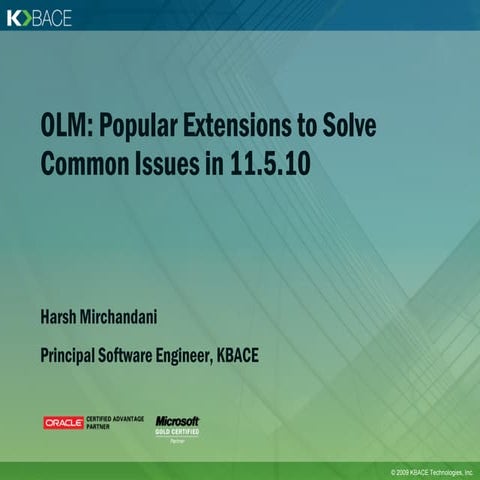 KBACE OLM Extensions Webinar