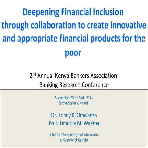 Financial inclusion at BoP presentation 