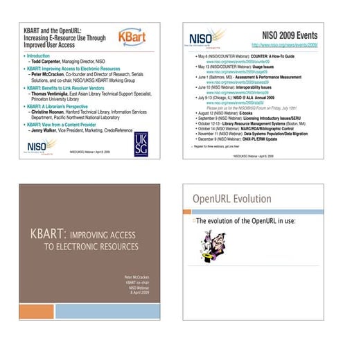 Carpenter, McCraken, Ventimiglia, Noonan, and Walker "KBART and the OpenURL: ...