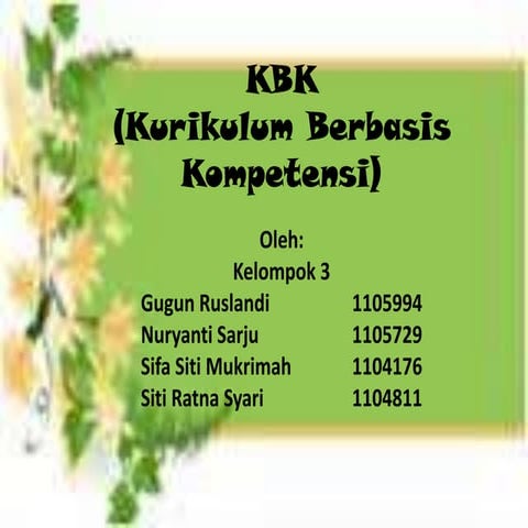 Kurikulum Berbasis Kompetensi