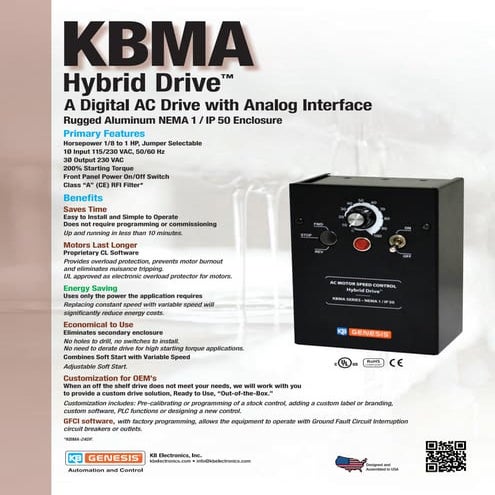 KBMA AC Drive Sales Sheet