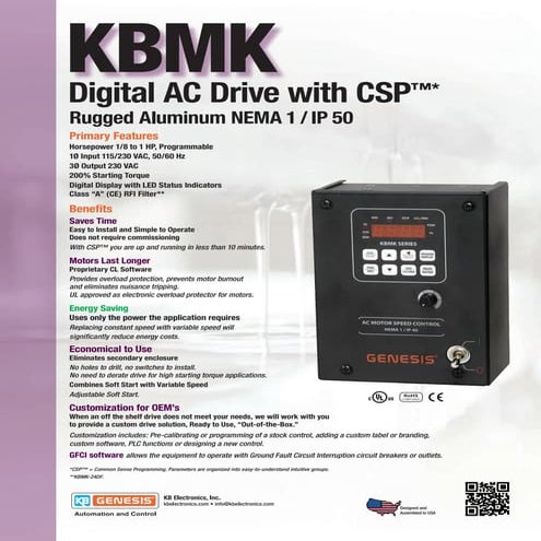 KBMK AC Drive Sales Sheet