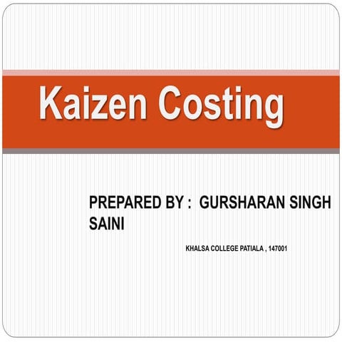 Kaizen costing 