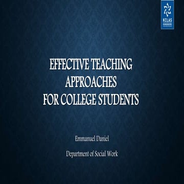 Effective Teaching Approaches  