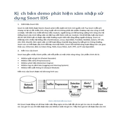 Kịch bản demo phát hiện xâm nhập sử dụng snort ids
