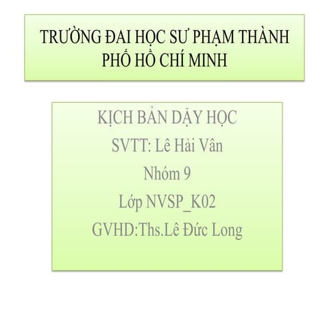 Kịch bản dậy học