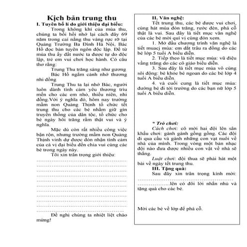 Kịch bản trung thu