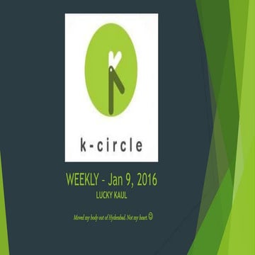K Circle Weekly Quiz - Jan 9 , 2016 by Lucky Kaul
