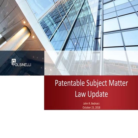 Patentable Subject Matter Law Update