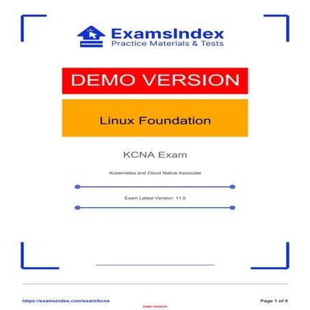 KCNA Certification: Kubernetes and Cloud Native Associate Exam Guide | PDF
