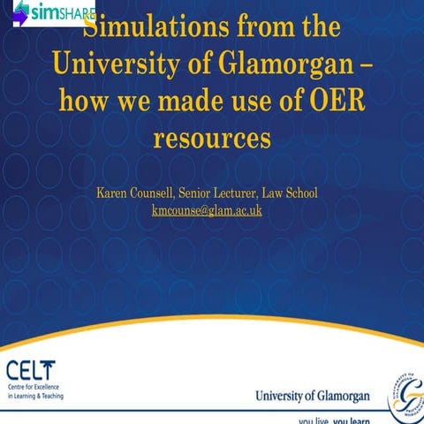 Simulations from the University of Glamorgan – how we made use of OER resources