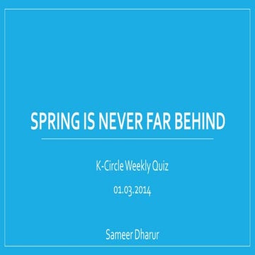 K-Circle Quiz : March 1 2014