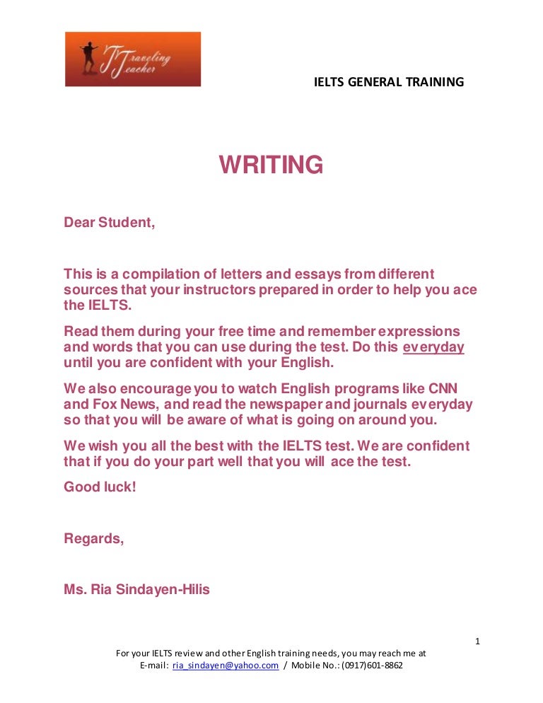 Compilation Of Ielts Letters Essays Speaking Scripts
