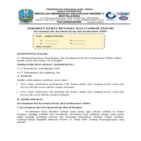 Kd 3.1 jobsheet kerja bengkel dan gambar teknik
