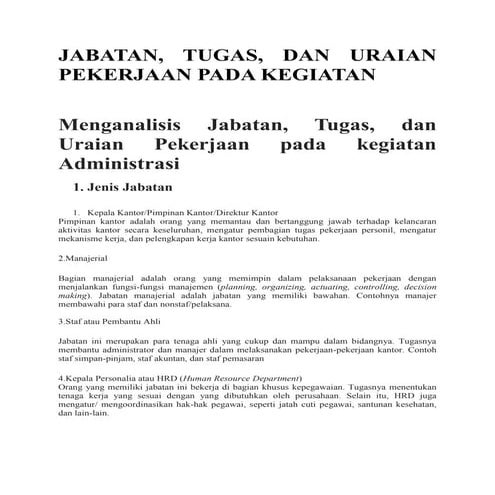 KD 3 2 Analisa Pekerjaan