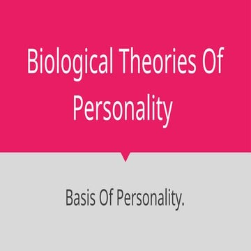 Eysenck’s Hierarchial Model of Personality | PPTX