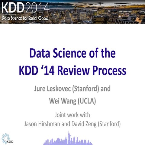 Data Science view of the KDD 2014